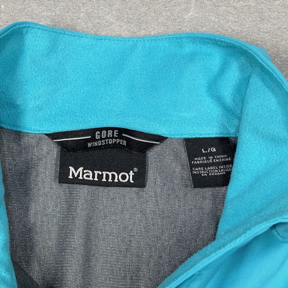 Marmot Jacket Women Large Blue Turquoise Leadville Gore Windstopper Shell Hiking - Picture 2 of 14